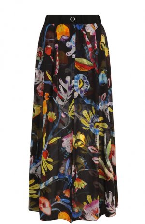 Шелковая юбка-макси с цветочным принтом Giorgio Armani. Цвет: разноцветный
