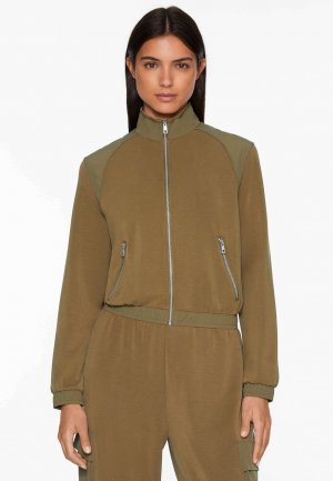 Куртка тренировочная SOFT TOUCH BOMBER OYSHO, цвет khaki Oysho