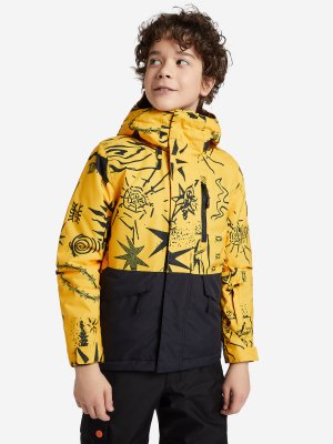 Куртка утепленная для мальчиков Mission Printed Block Youth, Желтый, размер 141 Quiksilver. Цвет: желтый
