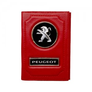 Обложка для автодокументов 1-6-1321, красный Peugeot