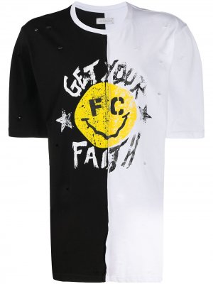 Двухцветная футболка оверсайз Faith Connexion. Цвет: черный