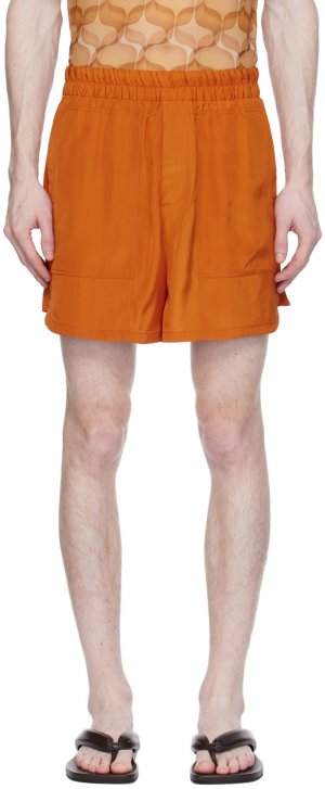 Оранжевые шорты с тремя карманами Dries Van Noten