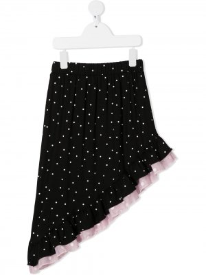 Асимметричная юбка в горох WAUW CAPOW by BANGBANG. Цвет: черный