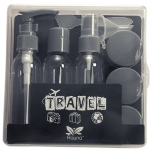 Дорожный набор бутылочек для средств / емкостей косметики Бутылочки путешествий флаконов шампуней и кремов mister box. Цвет: черный