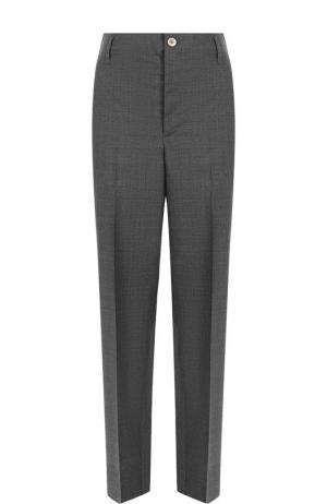 Укороченные шерстяные брюки со стрелками Golden Goose Deluxe Brand. Цвет: серый