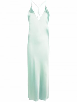 Платье с перекрестными бретелями Blanca Vita. Цвет: зеленый