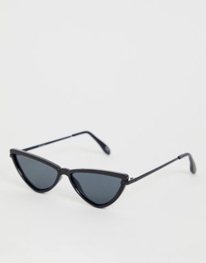 Солнцезащитные очки в пластиковой оправе с отделкой камнями -Черный ASOS DESIGN