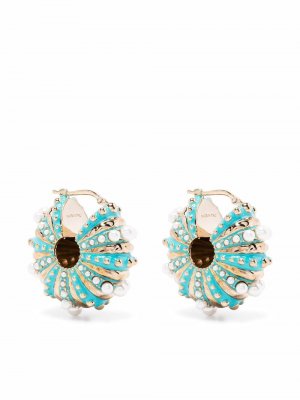 Gem-embellished hoop earrings LANVIN. Цвет: синий