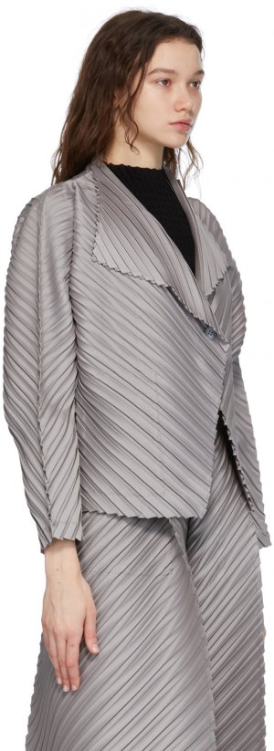 Grey CRT Pleats Jacket Issey Miyake. Цвет: 91-silver
