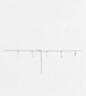 Ожерелье-чокер из стерлингового серебра с подвесками в виде молний -Серебристый Kingsley Ryan