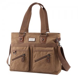 Модная мужская сумка-портфель через плечо Тренд-мания. Цвет: коричневый
