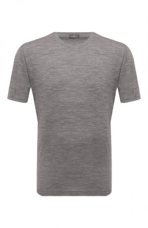 Шерстяная футболка Capobianco. Цвет: серый