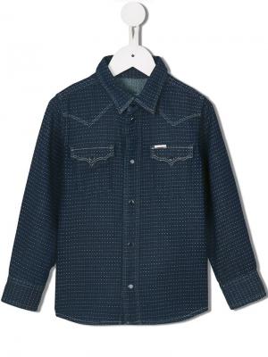 Джинсовая рубашка Crindux-NE SB с узором в горох Diesel Kids. Цвет: синий
