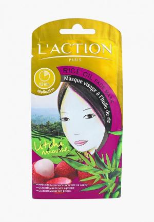 Маска для лица LAction L'Action с рисовым маслом Rice Oil, 12 г. Цвет: белый