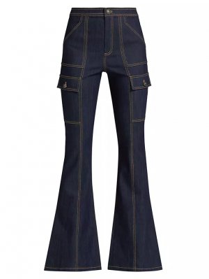 Расклешенные джинсы-карго с высокой посадкой Maurice Cinq À Sept, индиго Sept