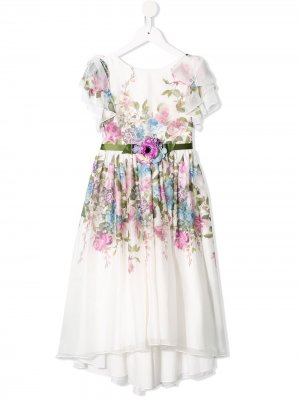 Платье с цветочным принтом Lesy. Цвет: белый