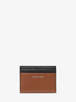 Бумажник двойного сложения Hudson из шагреневой кожи , коричневый Michael Kors Mens