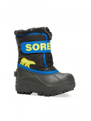 Непромокаемые ботинки Snow Commander с подкладкой из искусственного меха для малышей и маленьких детей , черный Sorel