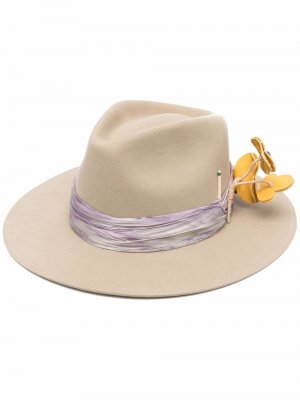 Шерстяная шляпа-федора Chamomile Nick Fouquet. Цвет: бежевый