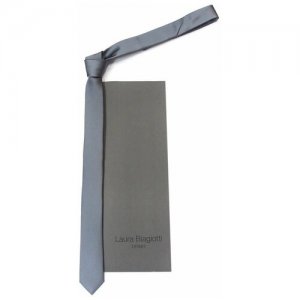 Узкий галстук-карандаш металлического серебристого цвета 826551 Laura Biagiotti