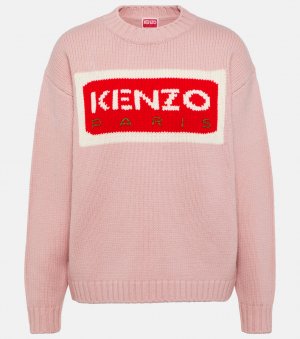 Шерстяной свитер с логотипом KENZO, розовый Kenzo