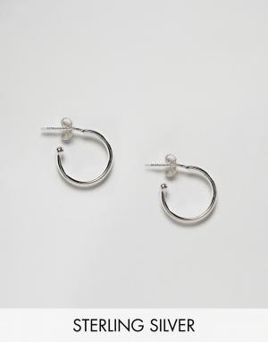 Серебряные серьги-кольца 14 мм Fashionology. Цвет: серебряный