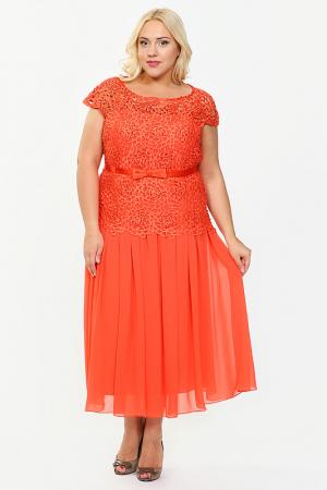 Платье Lia Mara. Цвет: морковный