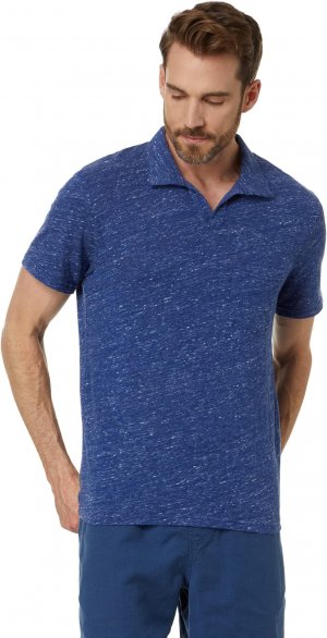 Рубашка-поло Linen Short Sleeve Johnny Collar Polo , цвет Blue Depths Lucky Brand