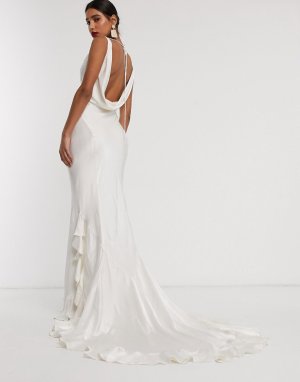Свадебное платье со шлейфом -Белый Ghost