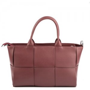Женская кожаная сумка Barcelo Biagi. Цвет: бордовый