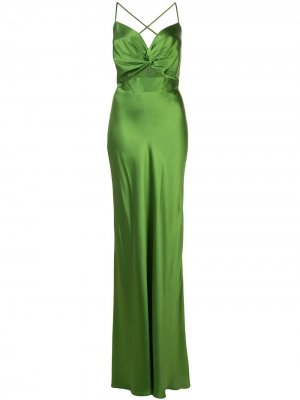 Длинное платье Twist Michelle Mason. Цвет: зеленый