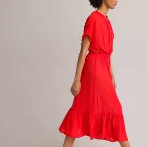 Платье LaRedoute. Цвет: красный