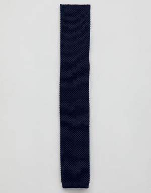 Однотонный трикотажный галстук Ben Sherman. Цвет: темно-синий