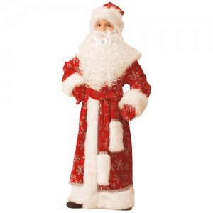 Карнавальный костюм Дед Мороз Велюровый, синий, рост 122 см, , Батик