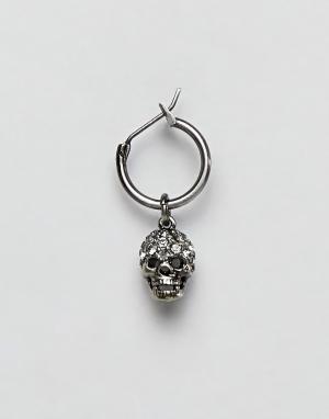 Серебристые серьги-кольца с кристаллами Swarovski от Simon Carter. Цвет: серебряный