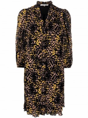 Платье в горох DVF Diane von Furstenberg. Цвет: черный