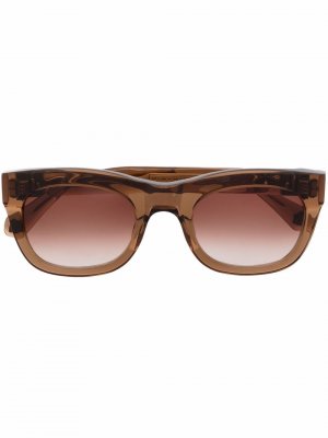 Солнцезащитные очки в квадратной оправе Matsuda. Цвет: коричневый