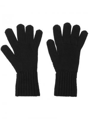 Вязаные перчатки Prada. Цвет: черный