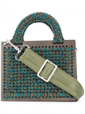 Маленькая плетеная сумка St. Barts 0711. Цвет: зеленый