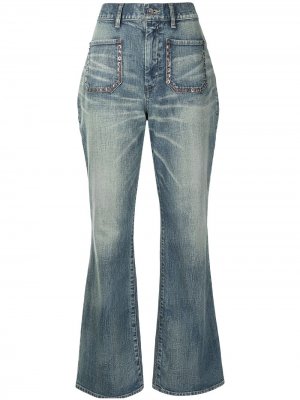 Расклешенные джинсы с завышенной талией Kolor. Цвет: синий