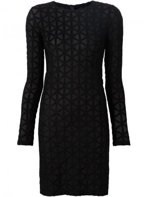 Приталенное платье с геометрическим узором Gareth Pugh. Цвет: чёрный