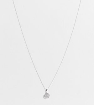 Ожерелье в виде цепочки из стерлингового серебра с серебристой подвеской искусственного жемчуга -Серебряный ASOS DESIGN
