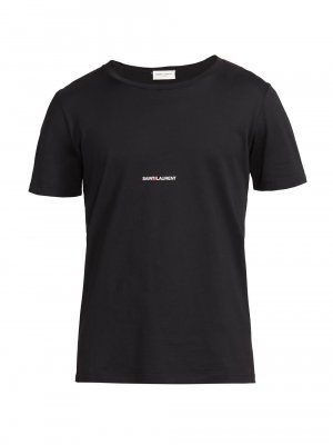 Классическая футболка с логотипом , черный Saint Laurent