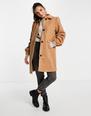 Приталенное пальто Wednesdays Girl-Светло-бежевый цвет Wednesday's Girl