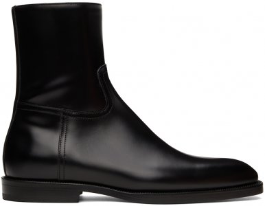 Черные кожаные ботинки на молнии Dries Van Noten