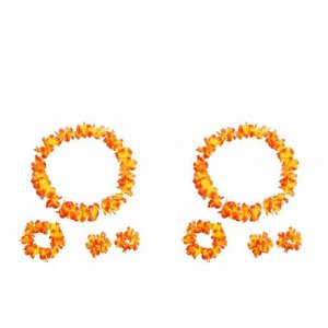 Гавайский набор, цвет оранжевый, 4 предмета: ожерелье лея, венок, 2 браслета (Набор шт.) Happy Pirate. Цвет: оранжевый