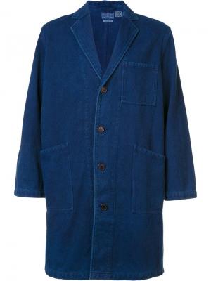 Пальто с накладными карманами Blue Japan. Цвет: синий