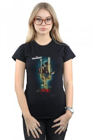 Хлопковая футболка с плакатом «Беглецы» , черный Marvel