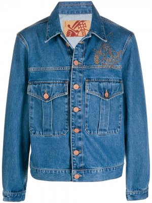Джинсовая куртка с вышивкой Orb Vivienne Westwood Anglomania. Цвет: синий