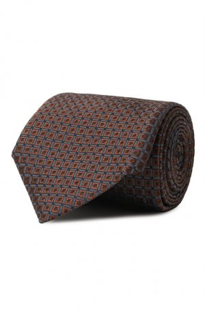 Шелковый галстук Corneliani. Цвет: коричневый